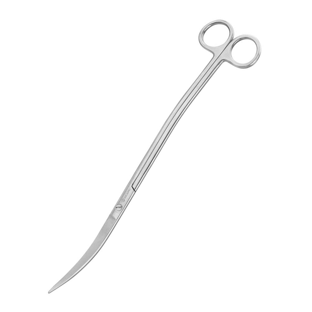 A stainless steel aquapro aquarium pro wavy scissors 28cm.