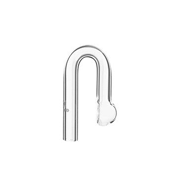 Clear glass hanging drop checker for aquarium co2 monitoring on a white background