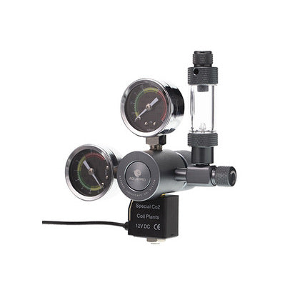 Aquarium co2 system with pressure gauge and valve assembly on a white background