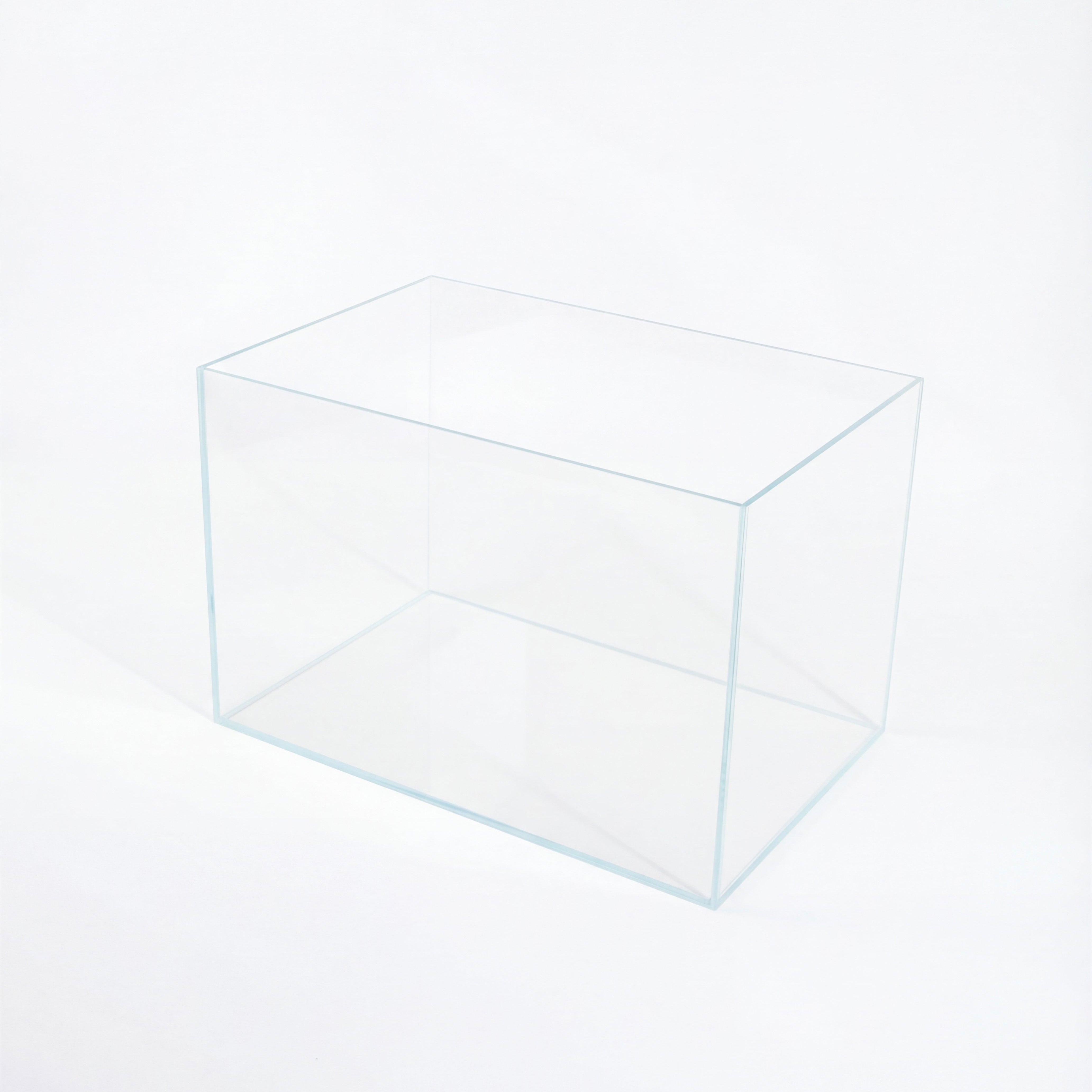 ultra clear opti white aquarium glass tank 45 cm angled view against white background