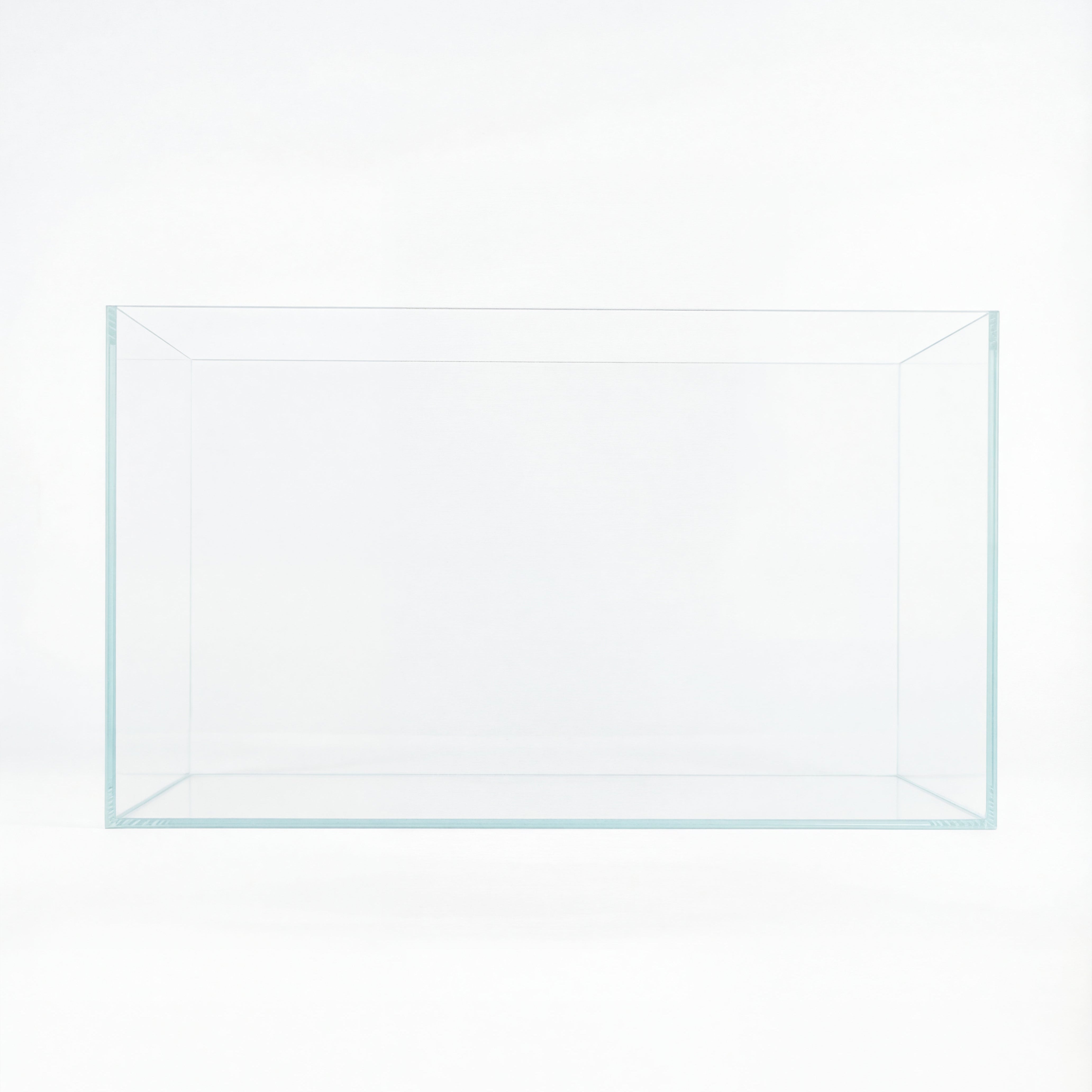 ultra clear opti white aquarium glass tank 60 cm front view against white background