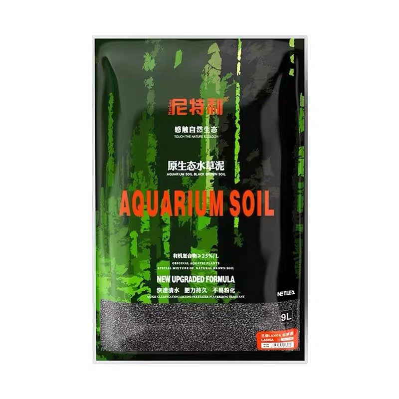 Package of netlea v2 aquarium soil aquatic plants fertiliser with green and black design on a white background