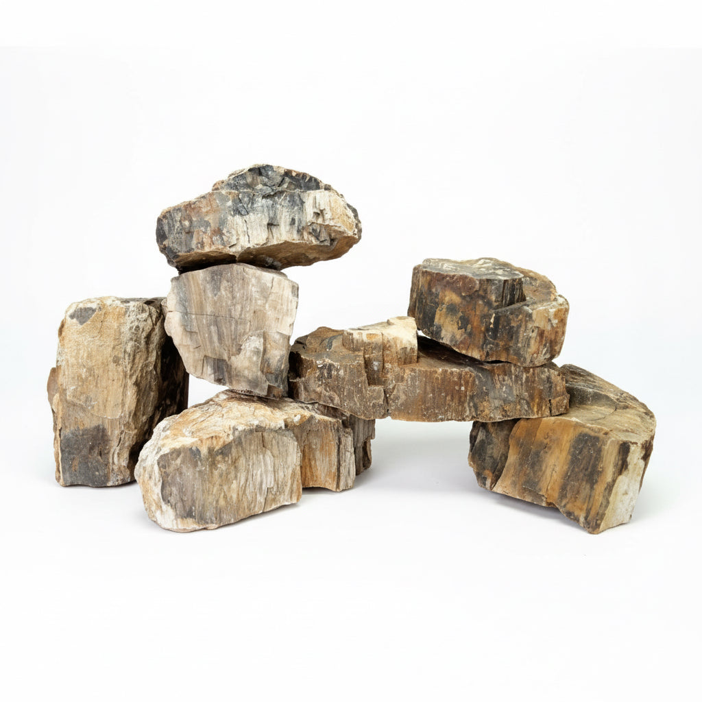 wood fossil rock aquarium hardscape with striations