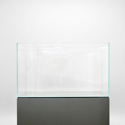ultra clear aquarium 60cm sitting on grey cabinet cloudaqua