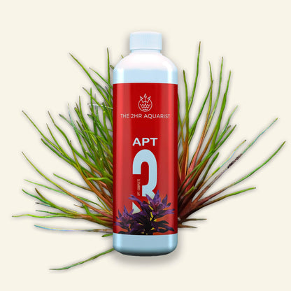 2HR aquarist APT3 500ml aquatic plant fertiliser featuring a bottle and a label.