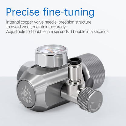 Aluminium dual gauge co2 regulator with precision dial