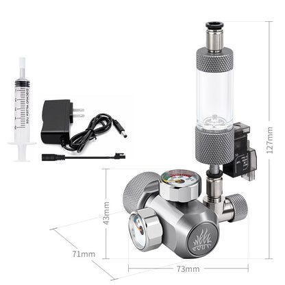 Dual gauge co2 regulator with solenoid and bubble counter dimensions and accessories