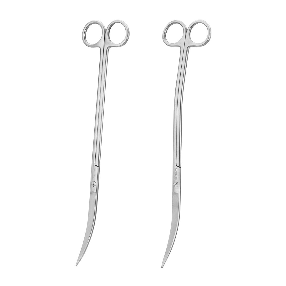 Two stainless steel aquapro aquarium pro curved and wavy scissors 28cm
