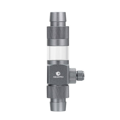 Silver inline diffuser with 'AquaPro' branding on a white background