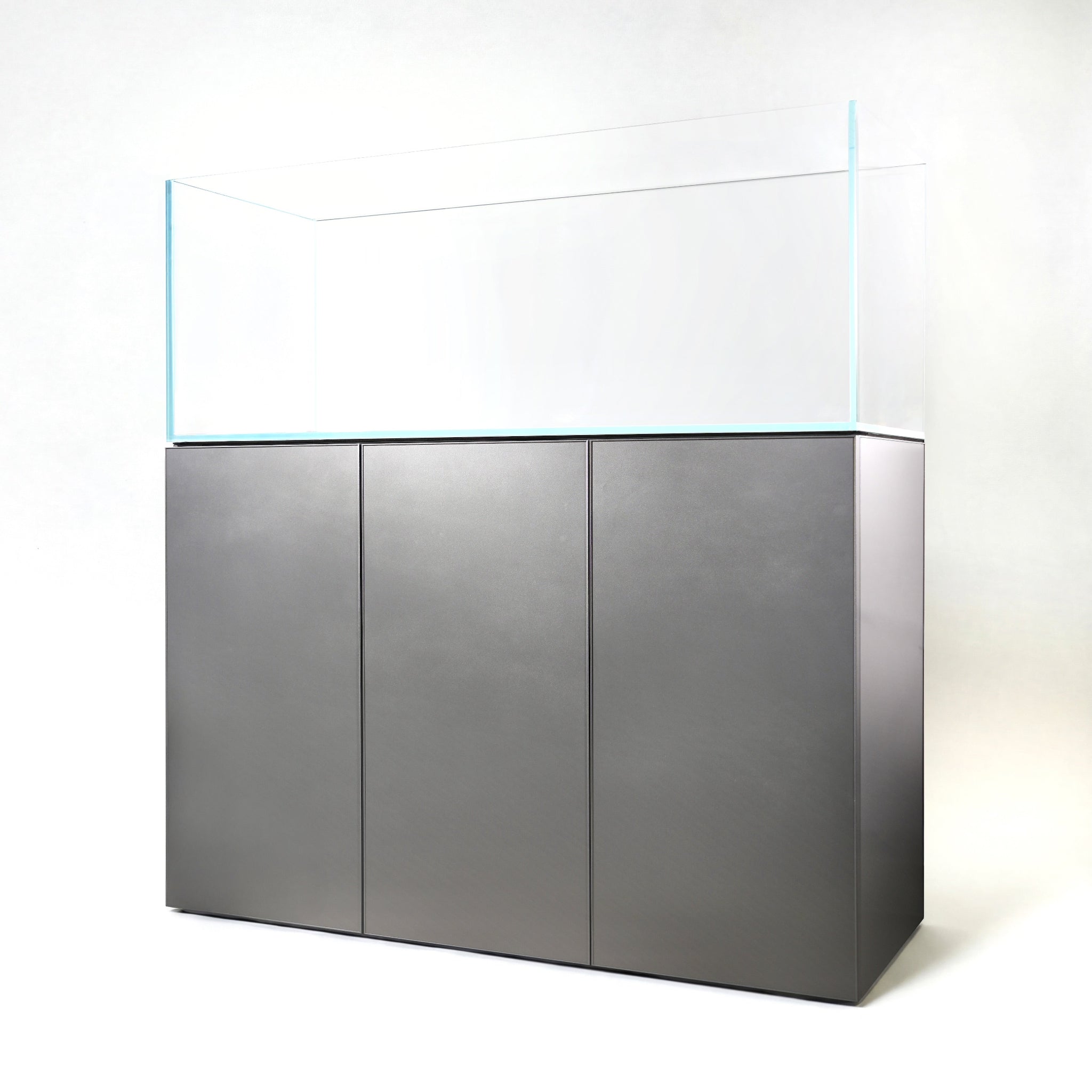 Modern dark grey cabinet with glass fish tank on top 120cm 4ft