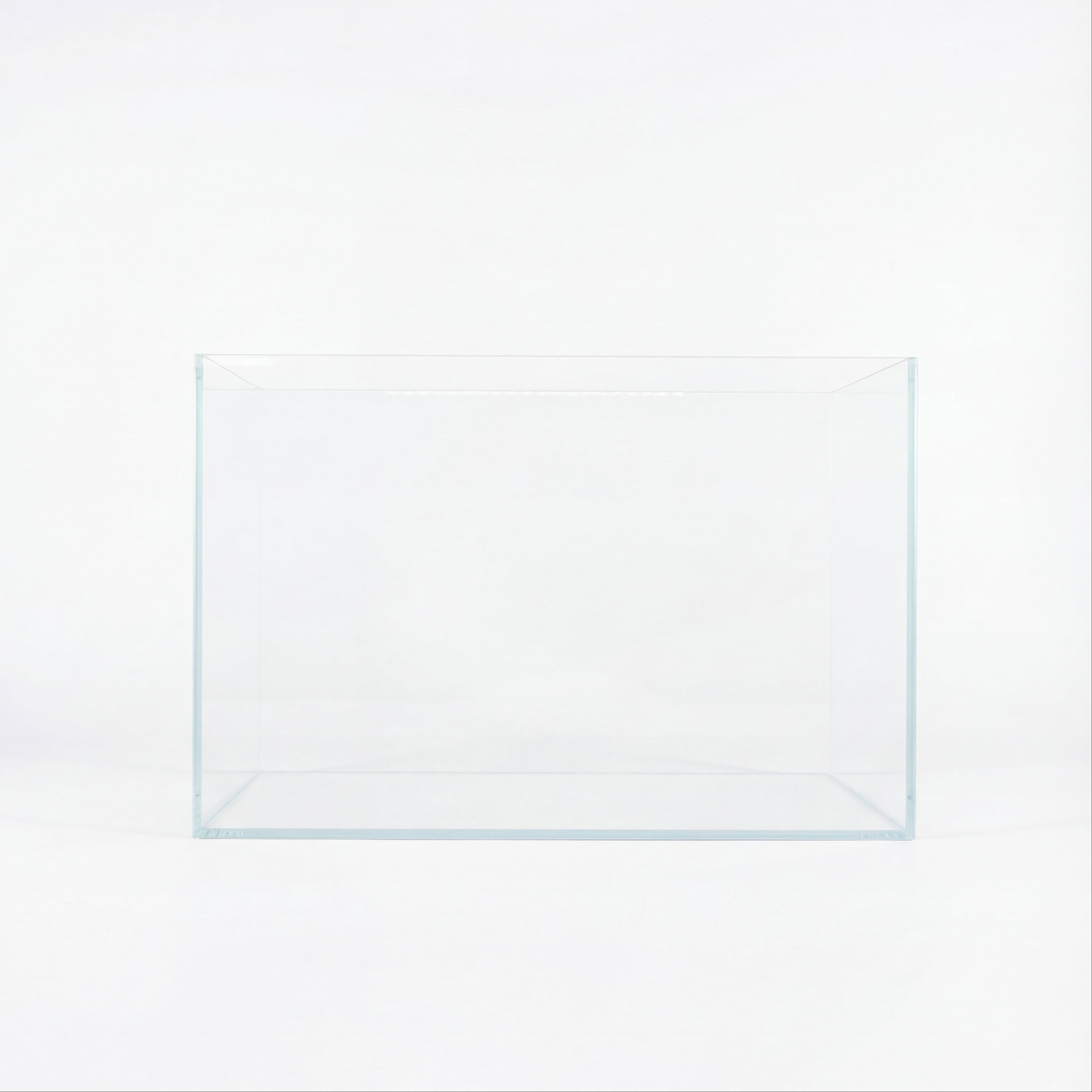 ultra clear opti white aquarium glass tank 45 cm front view against white background