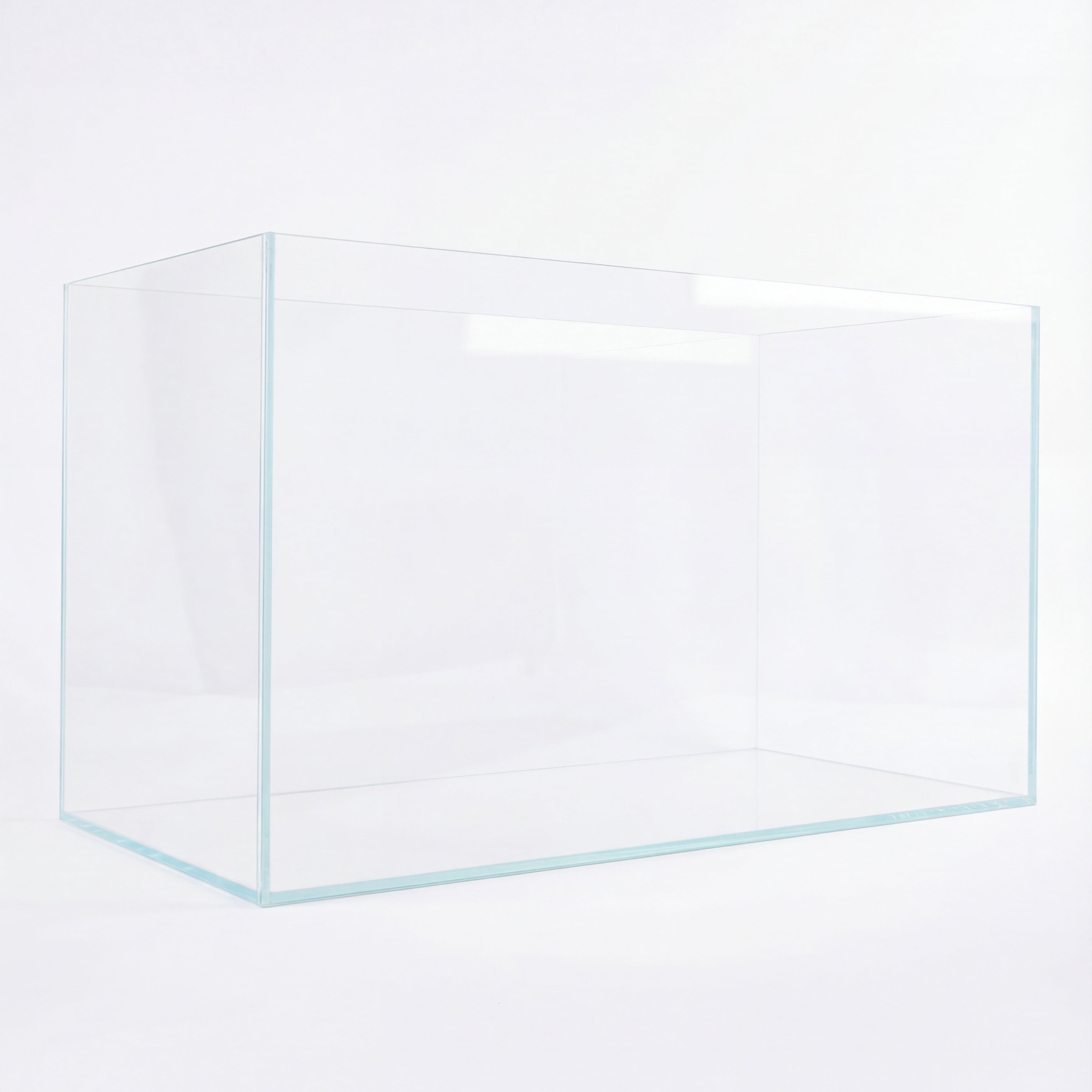 ultra clear opti white aquarium glass tank 45 cm side view against white background