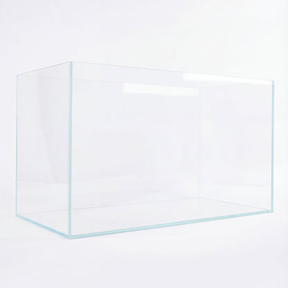 ultra clear opti white aquarium glass tank 45 cm side view against white background