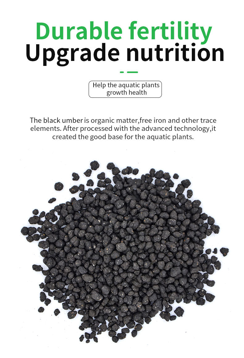 NETLEA V2 soil Black fertilizer pellets with text about durable fertility and upgrade nutrition on a white background