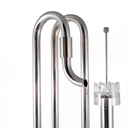 stainless steel lily pipe with surface skimmer close up shot