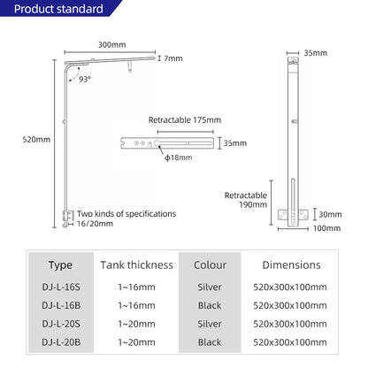 weekaqua large aquarium light hanging arm square specifications