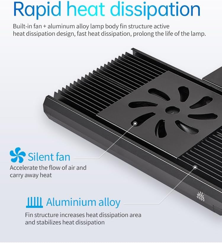 Heat dissipation system with fan and aluminum alloy fin structure weekaqua z250 z400 pro aquarium light