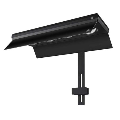 Black LED light weekaqua z400 pro with a bracket on a white background